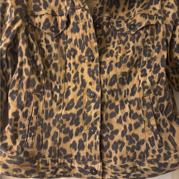 Style & Co. Animal Print Denim Jacket Medium - Picture 4 of 8